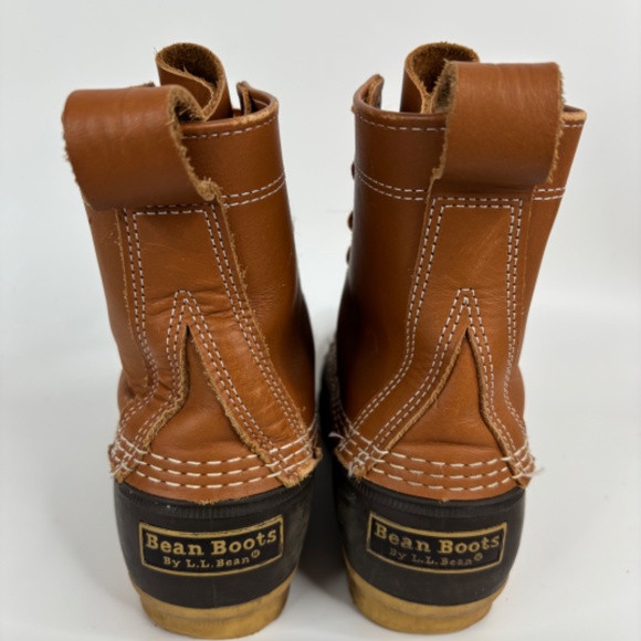 VTG LL Bean Boots Womens 6W "B W" Brown Leather Duck Boots Made in Maine 90s/00s - Picture 6 of 12